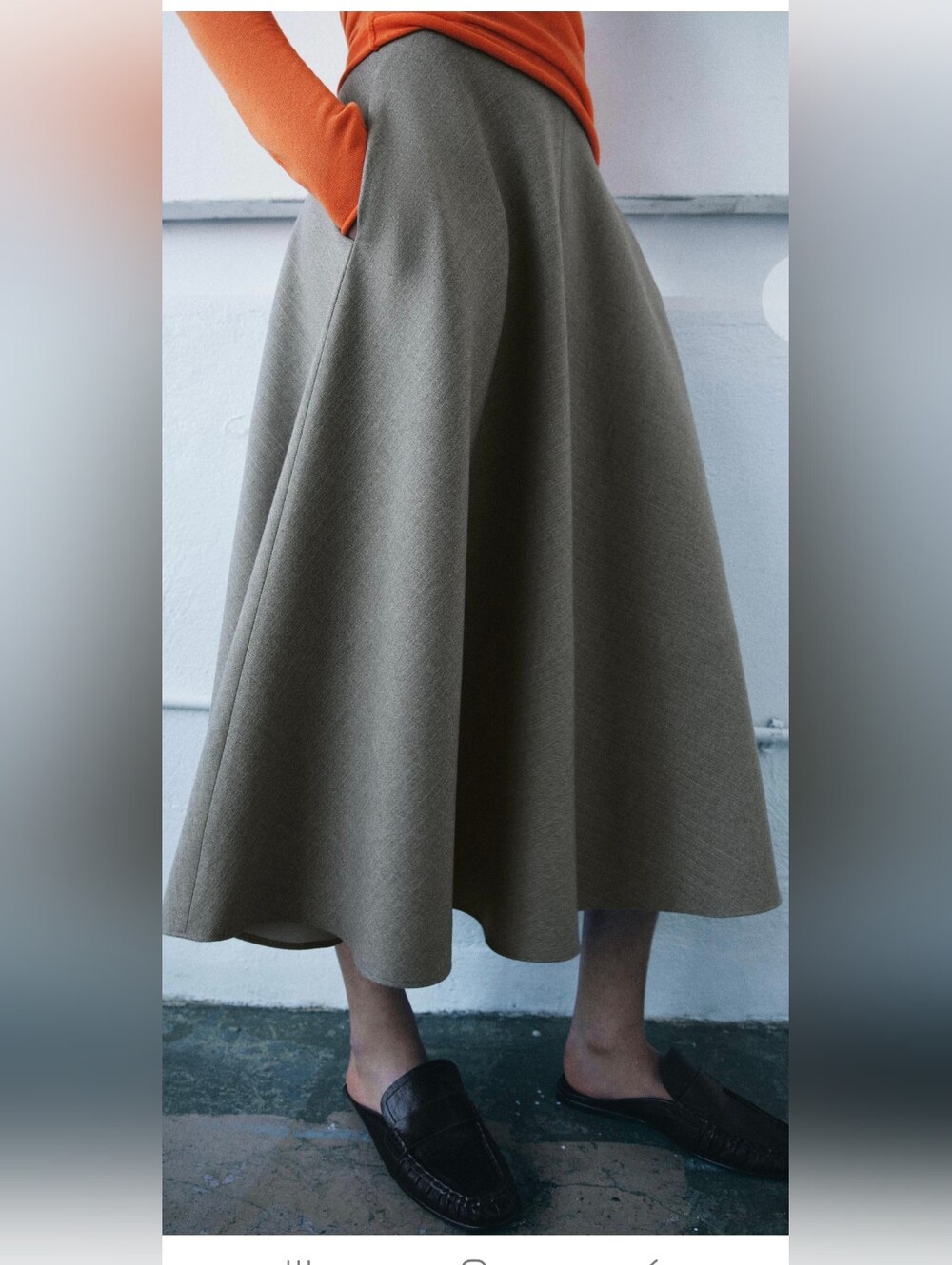 ZARA HERRINGBONE CAPE SKIRT (M) - Picture 2 of 5